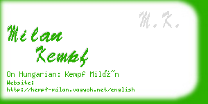 milan kempf business card